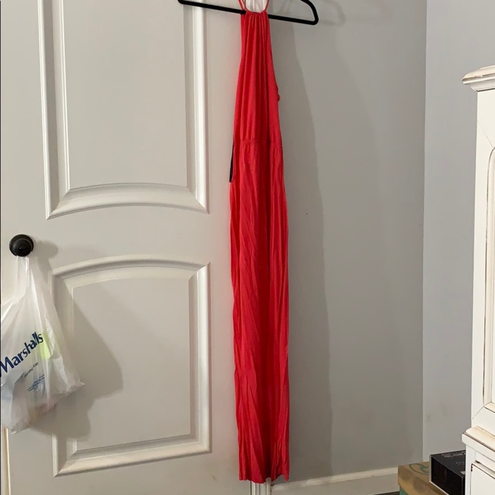Red maxi dress with slit